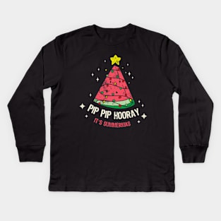 Pip Pip Hooray It's Summermas Kids Long Sleeve T-Shirt